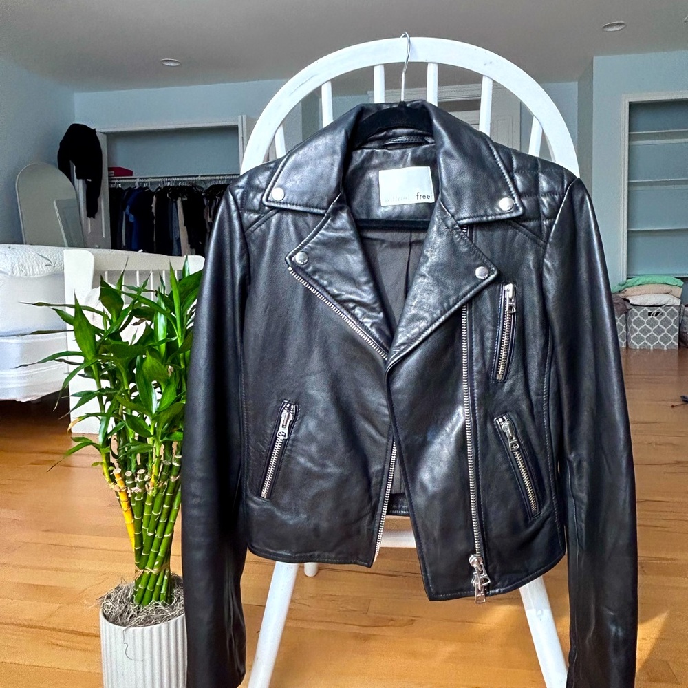 Wilfred Free women’s real leather motorcycle jacket